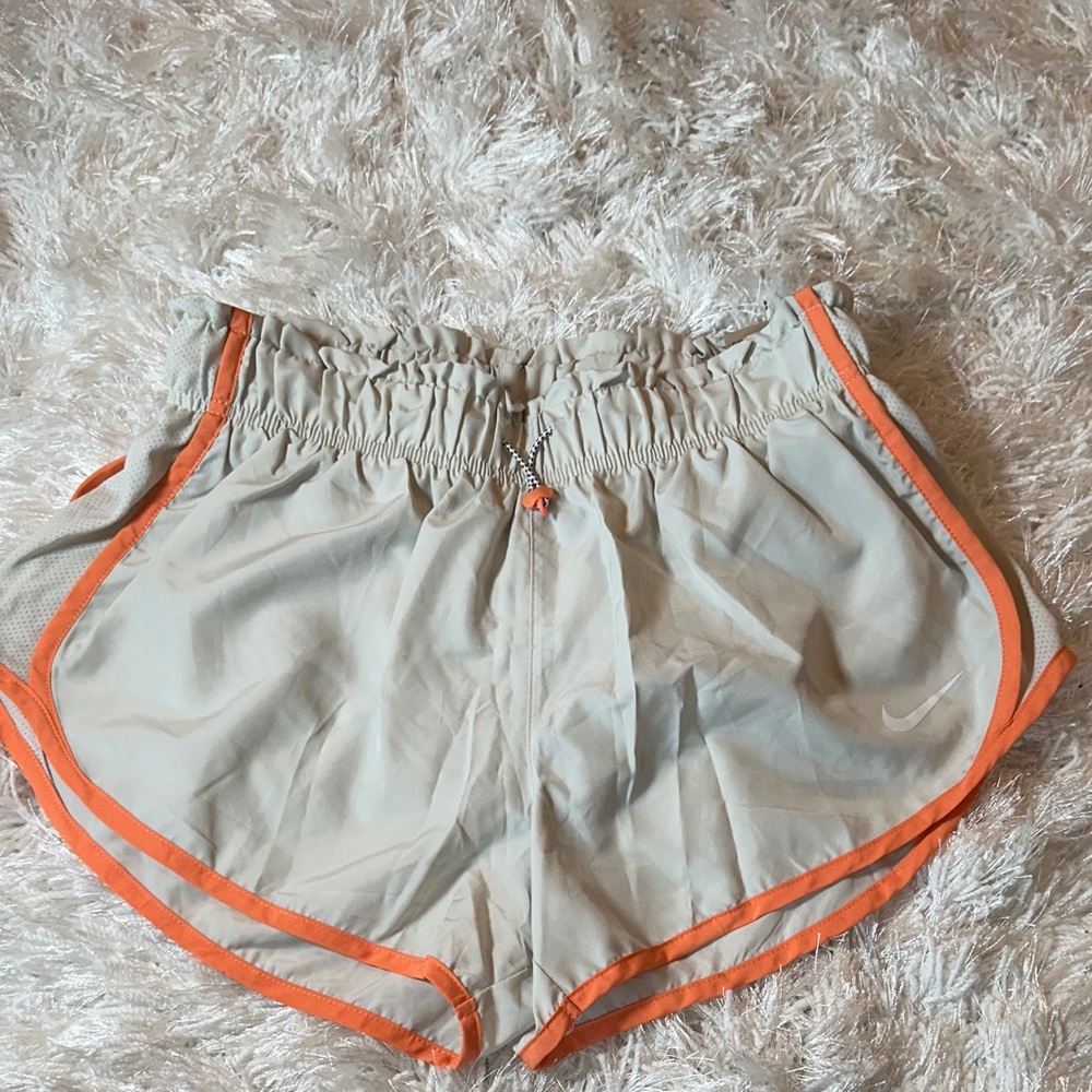 Nike Women's Athletic Shorts in Beige and Orange